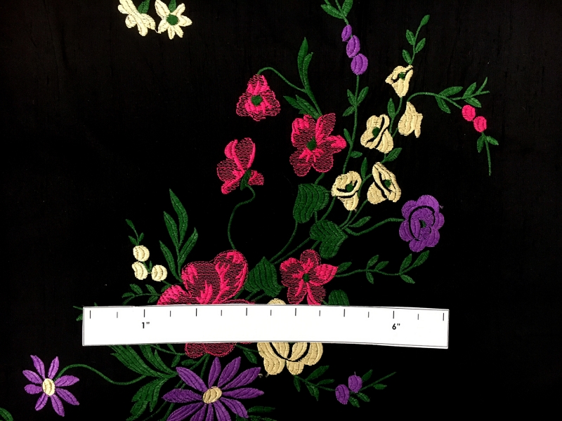 Embroidered Silk Dupioni | B&J Fabrics